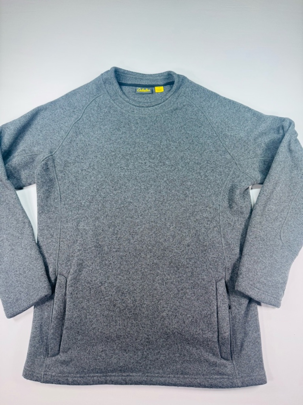 CABELA'S Men's Heavy Duty Sweatshirt Gray w/Zippered Pockets Size L/G